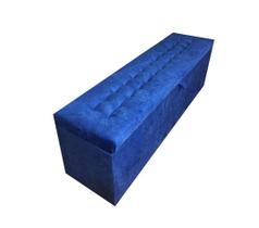 Recamier puff baú para cama box queen size - 1,58cm - azul royal
