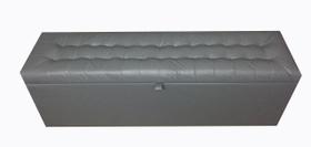 Recamier puff baú para cama box queen size - 1,58cm - cinza - material sintético Recamier puff baú para cama box queen size - 1,58cm - cinza - material sintético