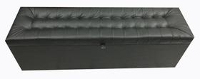 Recamier puff baú para cama box queen size - 1,58cm - preto - material sintético