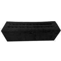 Recamier puff baú para cama box queen size - 1,58cm - preto