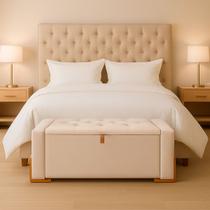 Recamier Puff Bau Para Sala Multiuso Decorativo Estofado