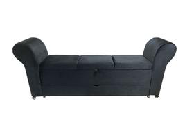 Recamier puff baú sapateira com braços e gaveta 1,38 cm para cama box padrão - preto Recamier puff baú sapateira com braços e gaveta 1,38 cm para cama box padrão - preto