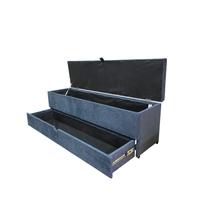 Recamier puff baú sapateira e gaveta 1,38 cm para cama box padrão - cinza chumbo escuro Recamier puff baú sapateira e gaveta 1,38 cm para cama box padrão - cinza chumbo escuro