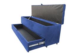Recamier puff baú sapateira e gaveta 1,58 cm para cama queen size - azul royal Recamier puff baú sapateira e gaveta 1,58 cm para cama queen size - azul royal