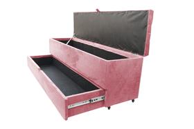 Recamier puff baú sapateira e gaveta 1,58 cm para cama queen size - rosa claro Recamier puff baú sapateira e gaveta 1,58 cm para cama queen size - rosa claro