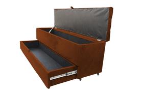 Recamier puff baú sapateira e gaveta 1,58 cm para cama queen size - terracota