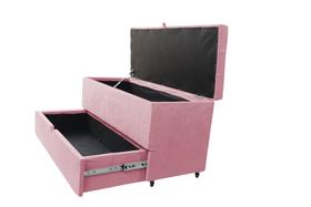 Recamier puff baú sapateira e gaveta 90 cm para cama de solteiro- rosa claro Recamier puff baú sapateira e gaveta 90 cm para cama de solteiro- rosa claro
