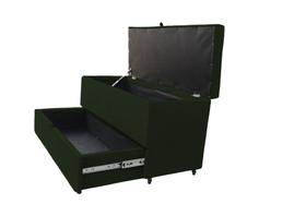 Recamier puff baú sapateira e gaveta 90 cm para cama de solteiro- verde
