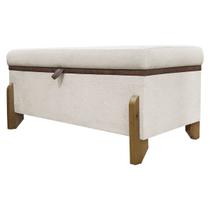 Recamier Puff Baú Sapateira Organizador Para Briquedos Cobertor Cama Quarto Solteiro 100 cm Versallies Bouclé