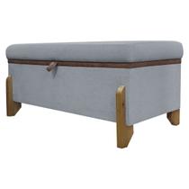 Recamier Puff Baú Sapateira Organizador Para Briquedos Cobertor Cama Quarto Solteiro 100 cm Versallies Bouclé