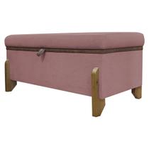 Recamier Puff Baú Sapateira Organizador Para Briquedos Cobertor Cama Quarto Solteiro 100 cm Versallies Bouclé