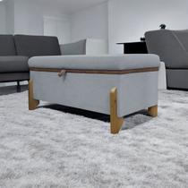 Recamier Puff Baú Sapateira Organizador Para Briquedos Cobertor Cama Quarto Solteiro 100 cm Versallies Bouclé