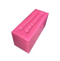 Recamier puff baú solteiro 100% mdf - rosa pink - material sintético