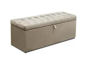 Recamier puff baú viuvo suede 128cm - genki kenko
