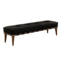 Recamier Puff Decorativo Madeira Maciça Luxo Veludo Preto