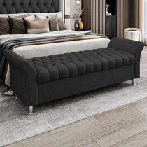 Recamier Puff Estofado Casal 140 cm Ágata Veludo