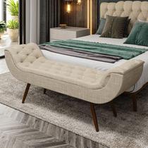 Recamier Puff Estofado King 195 cm Drusa Linho