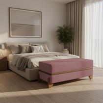 Recamier Puff Para Cama Quarto King 200 cm Kodama Bouclé