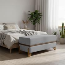 Recamier Puff Para Cama Quarto Queen 150 cm Kodama Bouclé
