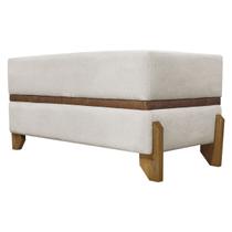 Recamier Puff Para Cama Quarto Solteiro 100 cm Kodama Bouclé