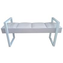 Recamier Queen Branco Base De Metal Cinza Sensations Módena