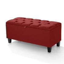 Recamier Sara Queen Baú Calçadeira Caixa Brinquedos Estofada