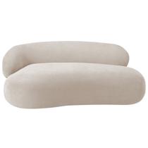 Recamier Sofá Curvo Lado Direito Canadá 200cm Luxo Sala de Estar Linho Bege - INCASA DECOR