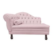 Recamier Sofá Direito Larissa 120cm Sala Corano Rosa Bebe - INCASA DECOR