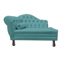 Recamier Sofá Direito Larissa 120cm Sala Suede Azul Turquesa - INCASA DECOR