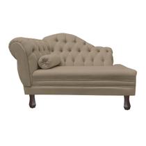 Recamier Sofá Direito Larissa 120cm Sala Suede Cappuccino - INCASA DECOR