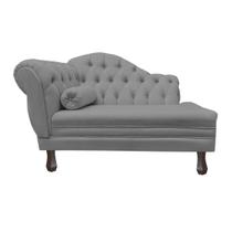 Recamier Sofá Direito Larissa 120cm Sala Suede Cinza - INCASA DECOR