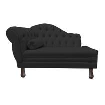 Recamier Sofá Direito Larissa 120cm Sala Suede Preto - INCASA DECOR