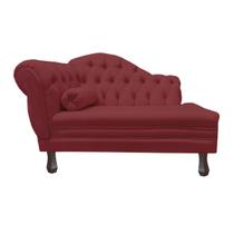 Recamier Sofá Direito Larissa 120cm Sala Suede Vermelho Bordo - INCASA DECOR