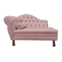 Recamier Sofá Direito Larissa 120cm Sala Veludo Nude - INCASA DECOR