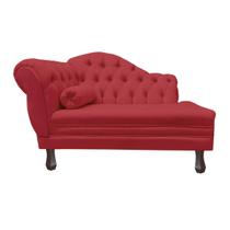 Recamier Sofá Direito Larissa 120cm Sala Veludo Vermelho - INCASA DECOR