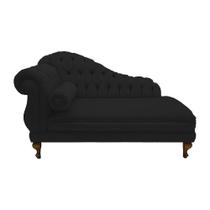 Recamier Sofá Direito Larissa 150cm Sala Suede Preto - INCASA DECOR