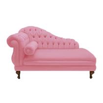 Recamier Sofá Direito Larissa 150cm Sala Suede Rosa Barbie - INCASA DECOR