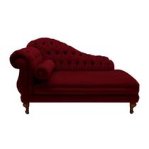 Recamier Sofá Direito Larissa 150cm Sala Suede Vermelho Bordo - INCASA DECOR