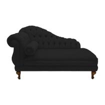 Recamier Sofá Direito Larissa 160cm Sala Suede Preto - INCASA DECOR Recamier Sofá Direito Larissa 160cm Sala Suede Preto - INCASA DECOR