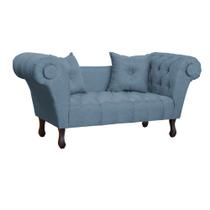 Recamier Sofá Divã Namoradeira Dubai Linho Azul - FM