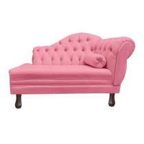 Recamier Sofá Esquerdo Larissa 120cm Sala Suede Rosa Barbie - INCASA DECOR Recamier Sofá Esquerdo Larissa 120cm Sala Suede Rosa Barbie - INCASA DECOR