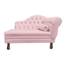 Recamier Sofá Esquerdo Larissa 120cm Sala Suede Rosa Bebe - INCASA DECOR