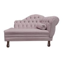 Recamier Sofá Esquerdo Larissa 120cm Sala Veludo Rose - INCASA DECOR