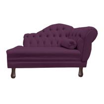 Recamier Sofá Esquerdo Larissa 120cm Sala Veludo Roxo - INCASA DECOR