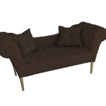 Recamier Sofá Estofado Para Sala de Estar Dubai Suede Marrom - DL Decor Recamier Sofá Estofado Para Sala de Estar Dubai Suede Marrom - DL Decor