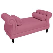 Recamier Sofá Istambul Estofado Para Sala de Estar 140 cm Suede Rosa Barbie - DL Decor