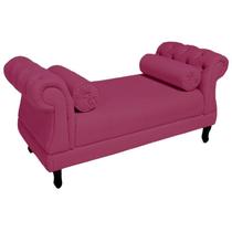 Recamier Sofá Istambul Estofado Para Sala de Estar 160 cm Suede Rosa Pink - DL Decor