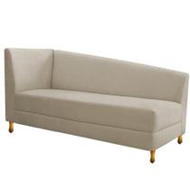 Recamier Valéria 140cm Lado Direito de Quem Senta Sala de Estar Suede Bege - INCASA DECOR