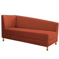 Recamier Valéria 140cm Lado Direito de Quem Senta Sala de Estar Suede Terracota - INCASA DECOR