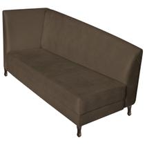 Recamier Valéria 140cm Lado Direito Suede Marrom - Amarena Móveis